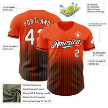 Load image into Gallery viewer, Custom Orange Pinstripe White-Brown Authentic Fade Fashion Baseball Jersey
