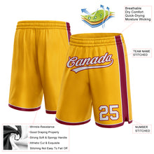 Load image into Gallery viewer, Custom Gold White-Maroon Authentic Basketball Shorts
