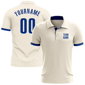 Custom Cream Royal Performance Golf Polo Shirt