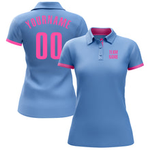 Load image into Gallery viewer, Custom Light Blue Pink Performance Golf Polo Shirt
