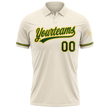 Load image into Gallery viewer, Custom Cream Green-Yellow Performance Vapor Golf Polo Shirt
