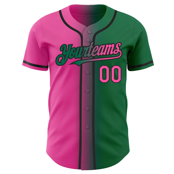 Custom Black Kelly Green-Red Authentic Mexico Baseball Jersey Women's Size:3XL