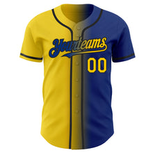 Load image into Gallery viewer, Custom Royal Yellow-Black Authentic Gradient Fashion Baseball Jersey
