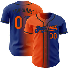 Load image into Gallery viewer, Custom Royal Orange-Black Authentic Gradient Fashion Baseball Jersey
