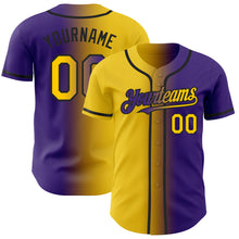 Load image into Gallery viewer, Custom Purple Yellow-Black Authentic Gradient Fashion Baseball Jersey
