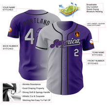 Load image into Gallery viewer, Custom Purple Gray-Black Authentic Gradient Fashion Baseball Jersey
