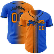 Load image into Gallery viewer, Custom Thunder Blue Bay Orange-Black Authentic Gradient Fashion Baseball Jersey
