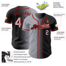 Load image into Gallery viewer, Custom Black Gray-Red Authentic Gradient Fashion Baseball Jersey
