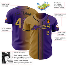 Load image into Gallery viewer, Custom Purple Old Gold-Black Authentic Gradient Fashion Baseball Jersey
