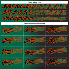 Load image into Gallery viewer, Custom Black Kelly Green-Orange Authentic Gradient Fashion Baseball Jersey
