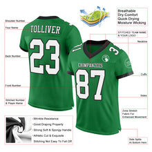 Load image into Gallery viewer, Custom Grass Green White-Black Mesh Authentic Football Jersey
