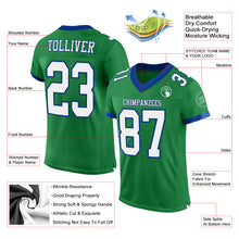 Load image into Gallery viewer, Custom Grass Green White-Royal Mesh Authentic Football Jersey
