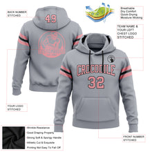 Load image into Gallery viewer, Custom Stitched Gray Medium Pink-Black Football Pullover Sweatshirt Hoodie
