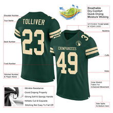 Load image into Gallery viewer, Custom Green Cream Mesh Authentic Football Jersey
