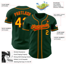 Load image into Gallery viewer, Custom Green Gold-Red Authentic Baseball Jersey
