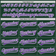 Load image into Gallery viewer, Custom Green Purple-White Authentic Baseball Jersey
