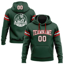 Load image into Gallery viewer, Custom Stitched Green White-Red Football Pullover Sweatshirt Hoodie
