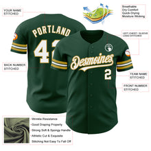 Load image into Gallery viewer, Custom Green White-Old Gold Authentic Baseball Jersey
