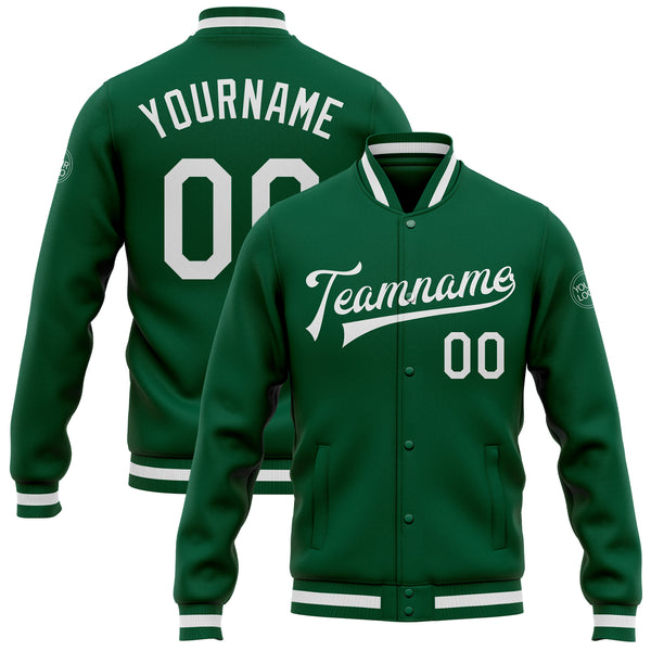 OAKLAND ATHLETICS HOME TOWN WOOL VARSITY JACKET (KELLYGREEN/WHITE