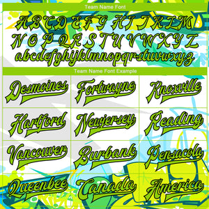 Custom Graffiti Pattern Neon Green-Black Trendy Abstract Urban Street Art 3D Bomber Full-Snap Varsity Letterman Jacket