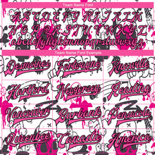 Load image into Gallery viewer, Custom Graffiti Pattern Pink-Black Abstract Grunge Art 3D Bomber Full-Snap Varsity Letterman Jacket
