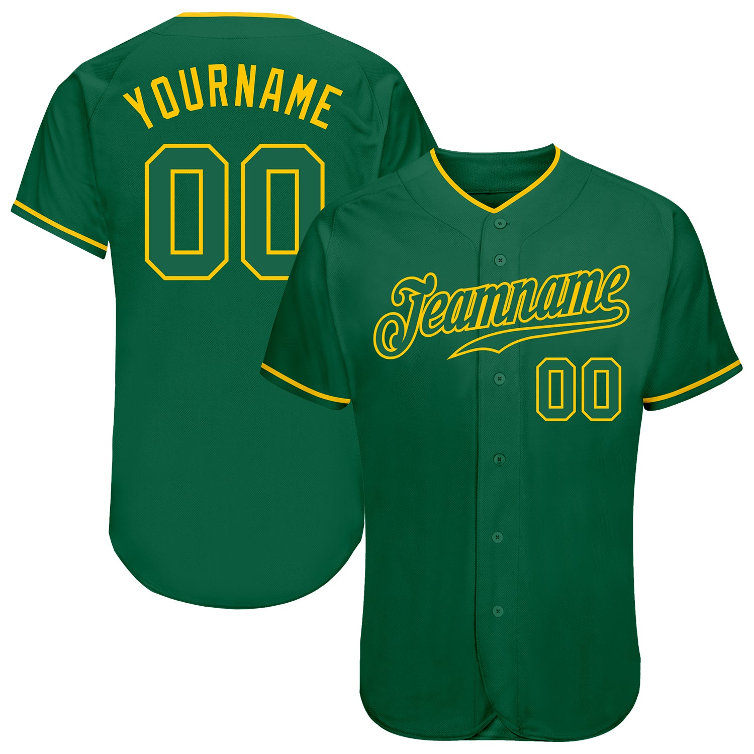 Custom Made Kelly Green Baseball Jerseys