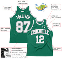 Load image into Gallery viewer, Custom Kelly Green White-Gray Authentic Throwback Basketball Jersey
