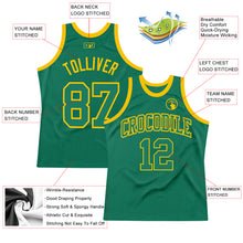 Load image into Gallery viewer, Custom Kelly Green Kelly Green-Gold Authentic Throwback Basketball Jersey
