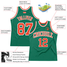 Load image into Gallery viewer, Custom Kelly Green Orange-White Authentic Throwback Basketball Jersey
