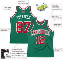 Load image into Gallery viewer, Custom Kelly Green Red-White Authentic Throwback Basketball Jersey
