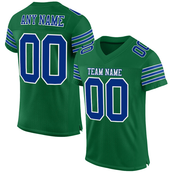 Custom Green White-Light Blue Mesh Authentic Football Jersey Fast Shipping  – FiitgCustom