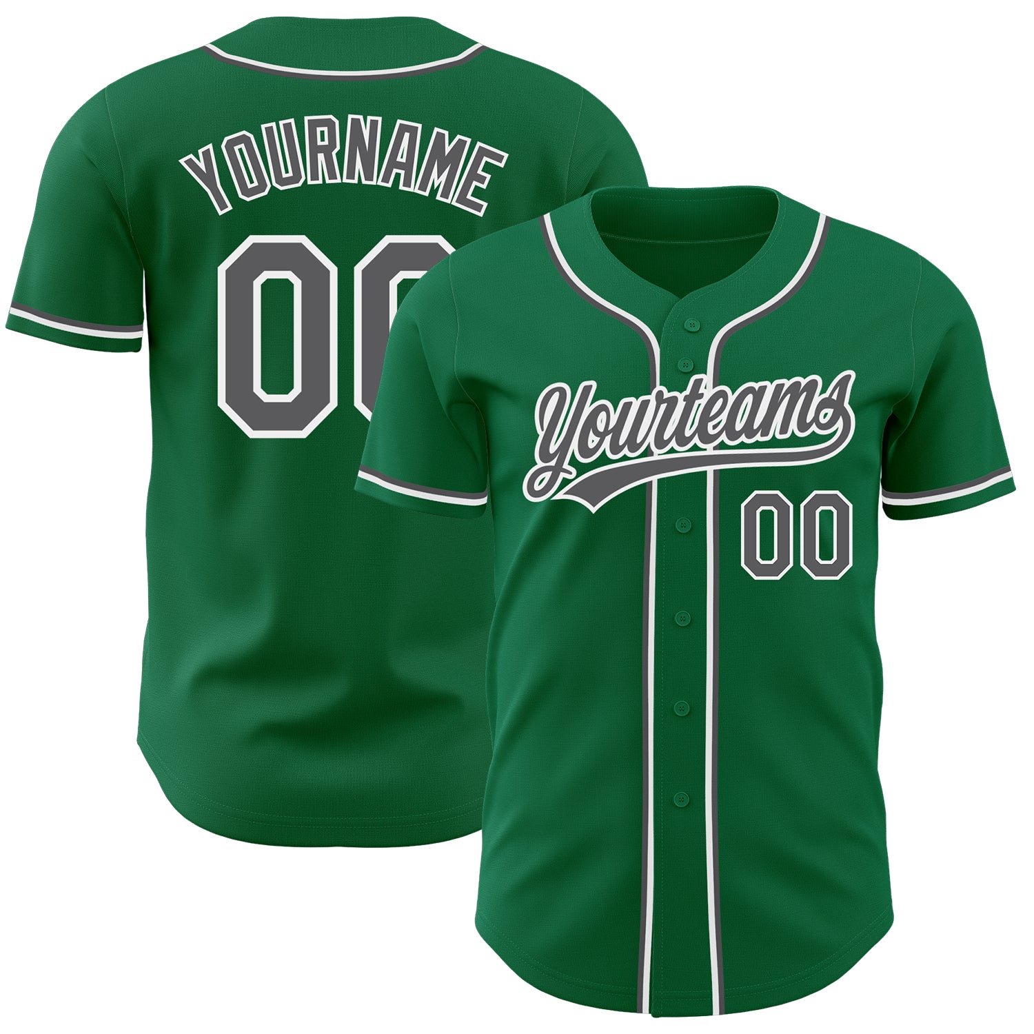 Custom Kelly Green Red-White 3D Mexico Authentic Baseball Jersey