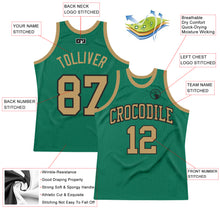 Load image into Gallery viewer, Custom Kelly Green Old Gold-Black Authentic Throwback Basketball Jersey
