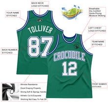 Load image into Gallery viewer, Custom Kelly Green White-Royal Authentic Throwback Basketball Jersey
