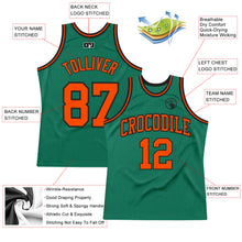 Load image into Gallery viewer, Custom Kelly Green Orange-Black Authentic Throwback Basketball Jersey
