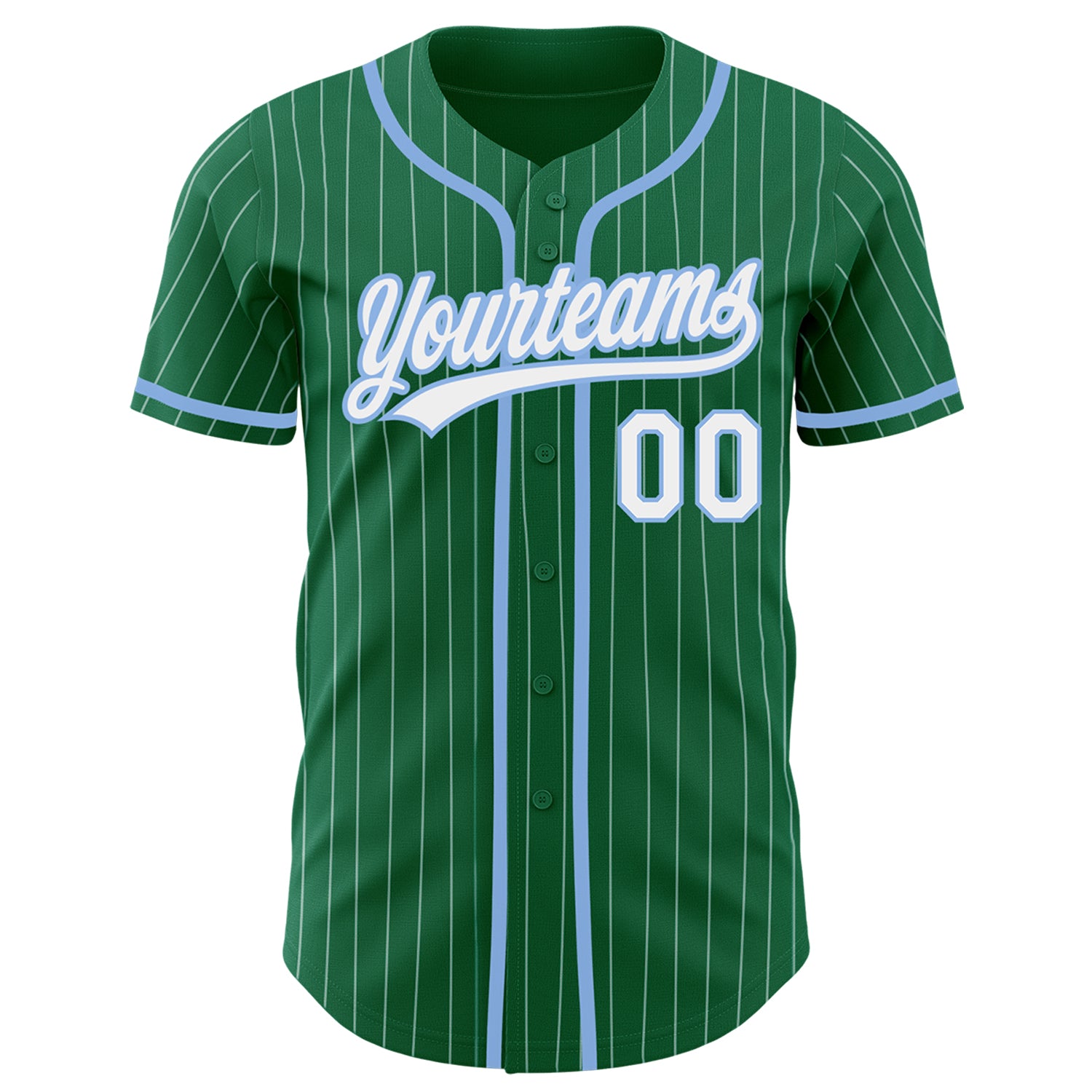 Custom Light Blue White Pinstripe White Authentic Baseball Jersey Discount