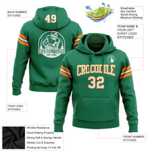 Load image into Gallery viewer, Custom Stitched Kelly Green White-Bay Orange Football Pullover Sweatshirt Hoodie
