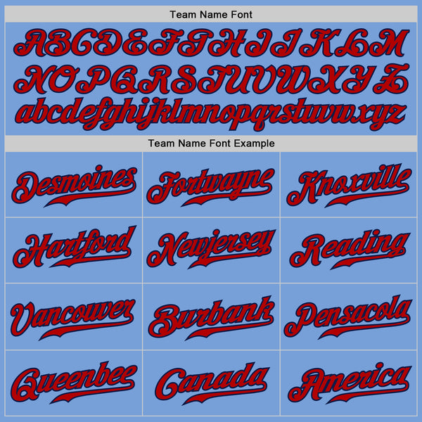 Custom Name and Number Light Blue Red-Navy classic Baseball Jersey