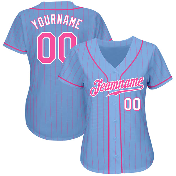Custom Sublimation Pink Pinstripe Baseball Jersey  Baseball jersey outfit, Custom  baseball jersey, Baseball jerseys