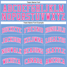 Load image into Gallery viewer, Custom Light Blue White Pinstripe Pink Authentic Basketball Jersey
