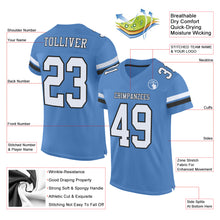 Load image into Gallery viewer, Custom Light Blue White-Black Mesh Authentic Football Jersey
