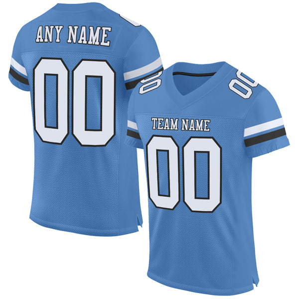 Custom Teal Black-White Mesh Authentic Football Jersey