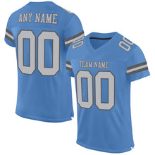 Load image into Gallery viewer, Custom Light Blue Gray-Steel Gray Mesh Authentic Football Jersey
