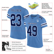 Load image into Gallery viewer, Custom Light Blue Navy-White Mesh Authentic Football Jersey
