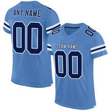 Load image into Gallery viewer, Custom Light Blue Navy-White Mesh Authentic Football Jersey
