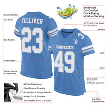 Load image into Gallery viewer, Custom Light Blue White-Gray Mesh Authentic Football Jersey
