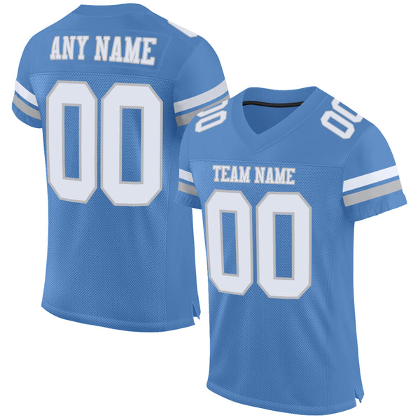 Custom Electric Blue Gray-Steel Gray Mesh Authentic Football Jersey Fast  Shipping – FiitgCustom