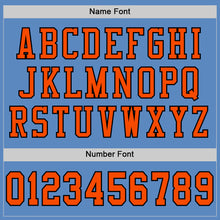 Load image into Gallery viewer, Custom Light Blue Orange-Black Mesh Authentic Football Jersey
