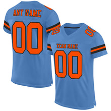 Load image into Gallery viewer, Custom Light Blue Orange-Black Mesh Authentic Football Jersey
