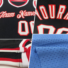 Load image into Gallery viewer, Custom Light Blue Royal-Red Authentic Throwback Basketball Jersey
